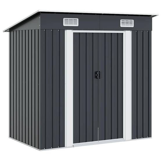 Abri de jardin métal anthracite 190 x 124 x 181 cm - PANGIVO - Image 1