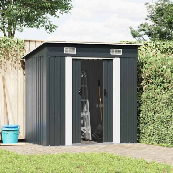 Abri de jardin métal anthracite 190 x 124 x 181 cm - PANGIVO - Image 2