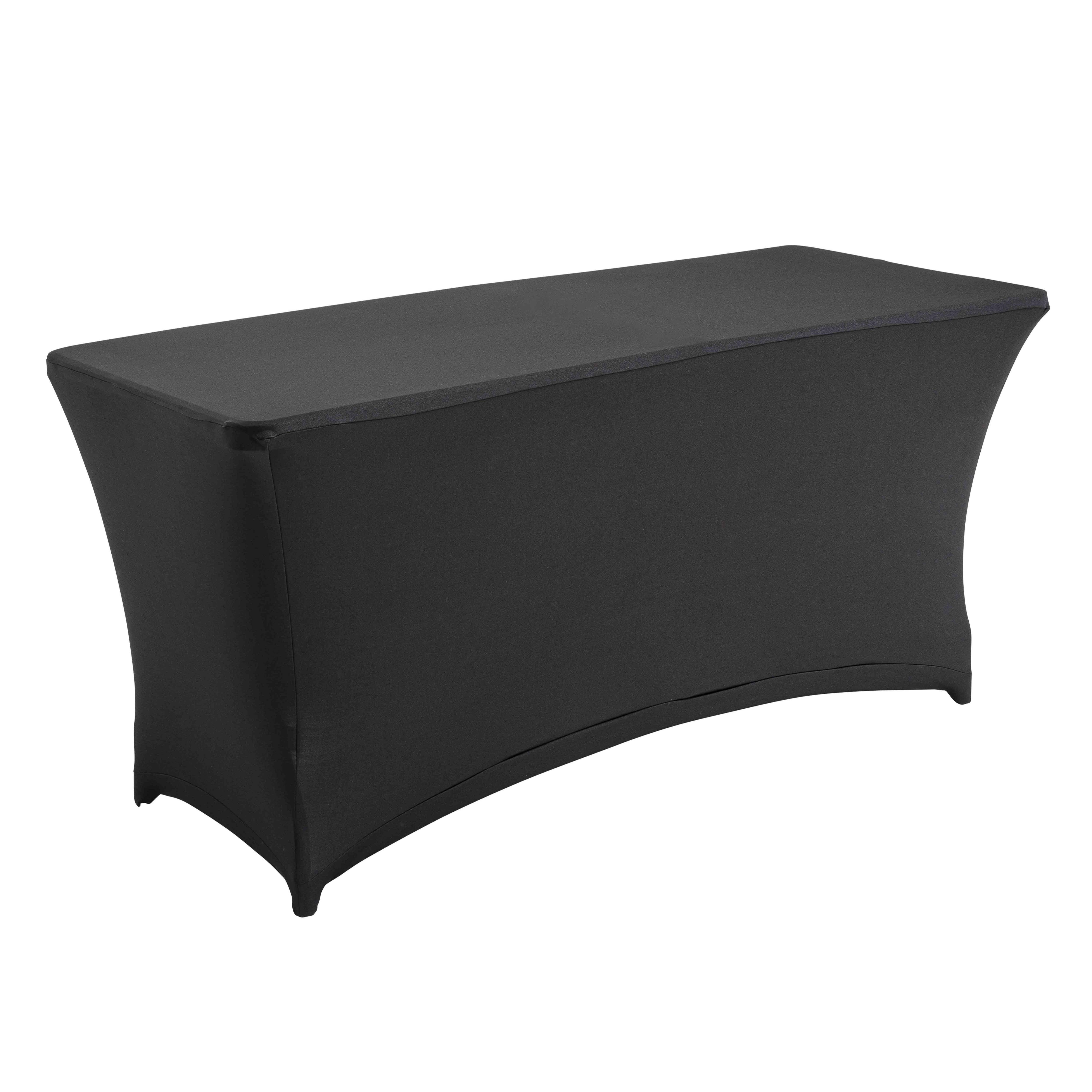 Oviala - Table buffet pliante pour réception 180cm avec nappe housse noire - Oviala - Image 1