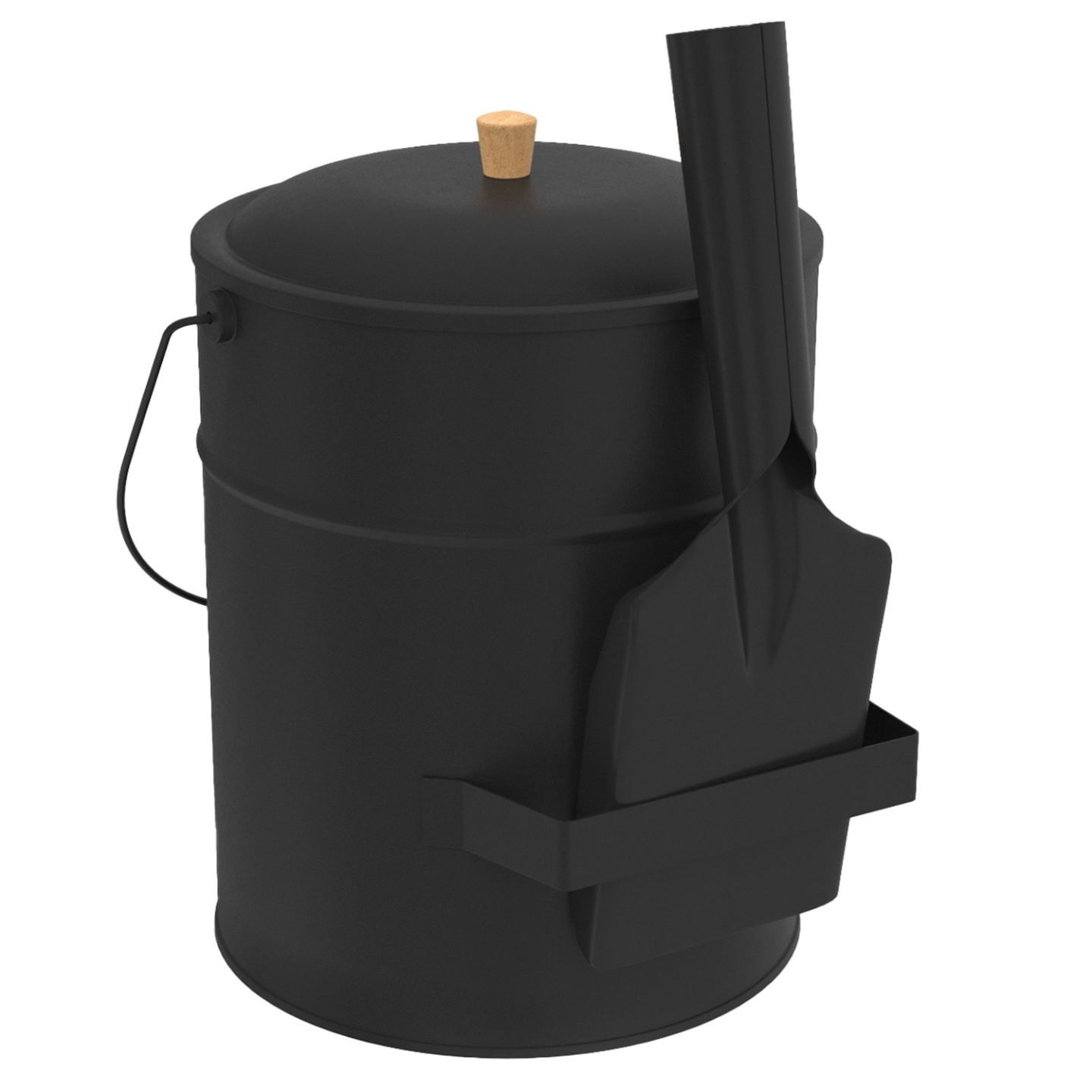 IDMARKET - Seau à cendres 15 L avec pelle et couvercle - Image 2