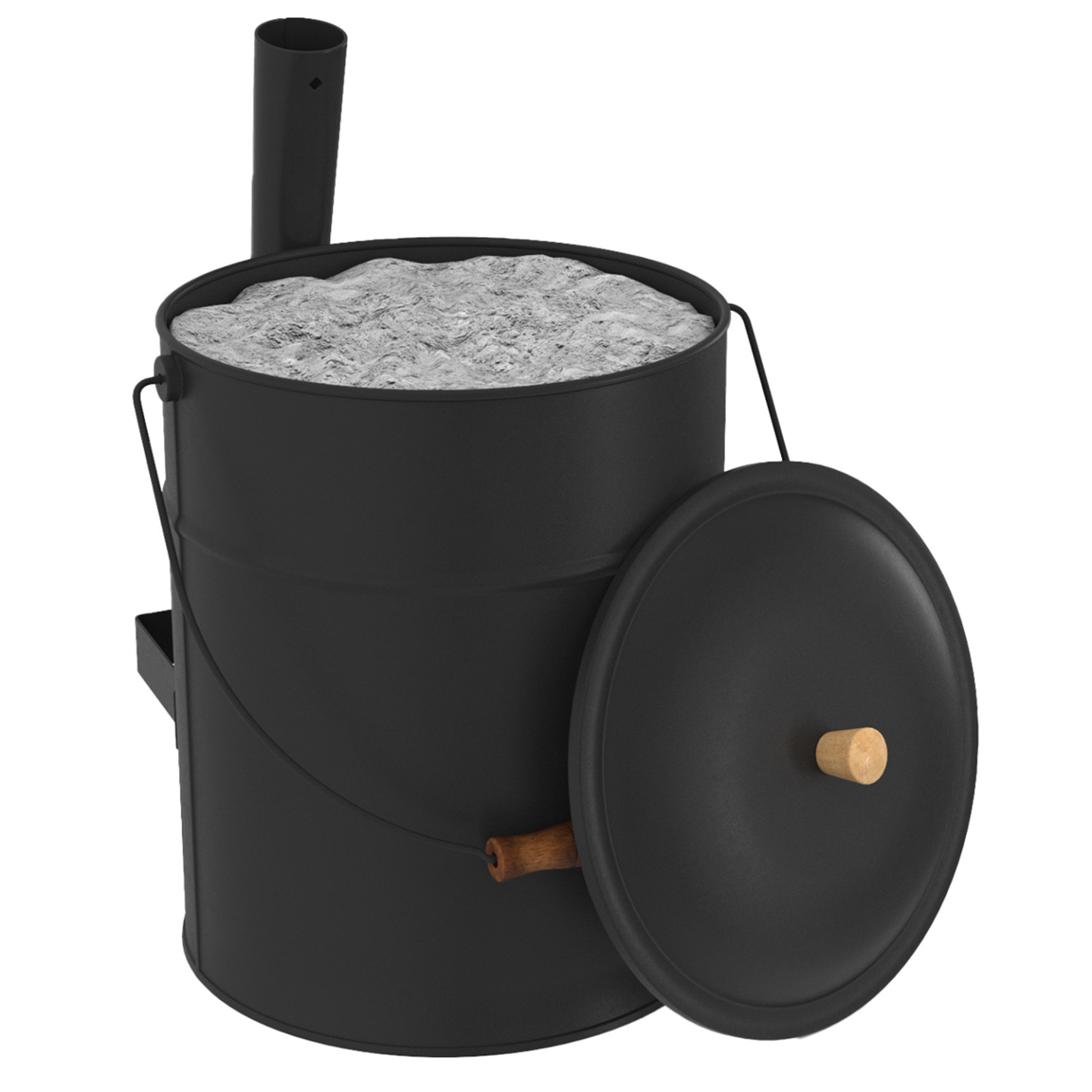 IDMARKET - Seau à cendres 15 L avec pelle et couvercle - Image 4