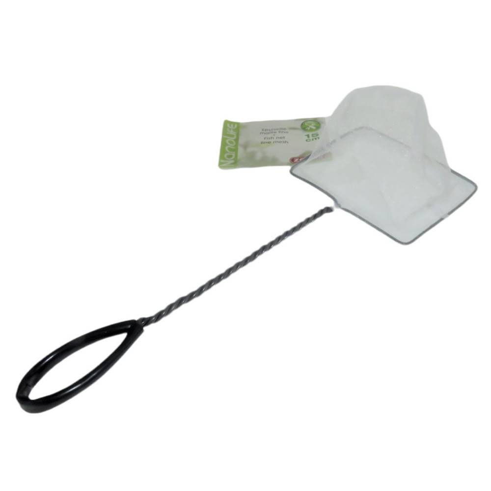 Epuisette filet blanc, maille fine, 15 cm x 13 x 40 cm,  aquarium - Image 1