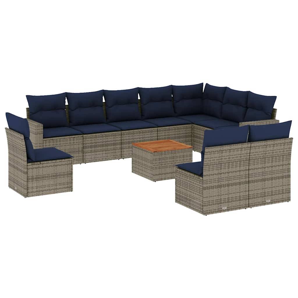 Salon de jardin XXL 10 places résine tressée avec rangement et coussins modulable pour extérieur Gris – ComfortXL Outdoor Living - Image 2
