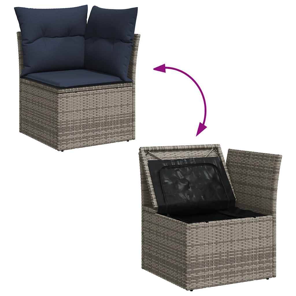 Salon de jardin XXL 10 places résine tressée avec rangement et coussins modulable pour extérieur Gris – ComfortXL Outdoor Living - Image 10