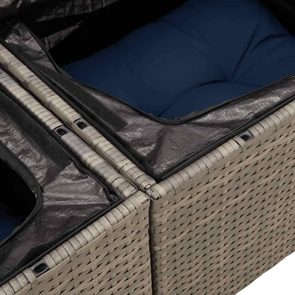 Salon de jardin XXL 10 places résine tressée avec rangement et coussins modulable pour extérieur Gris – ComfortXL Outdoor Living - Image 8