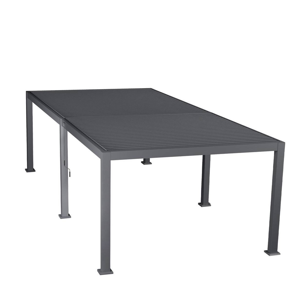Hesperide - Pergola bioclimatique  "Evora" grand modèle 6x3,6m en aluminium traité époxy Graphite - Hespéride - Image 2
