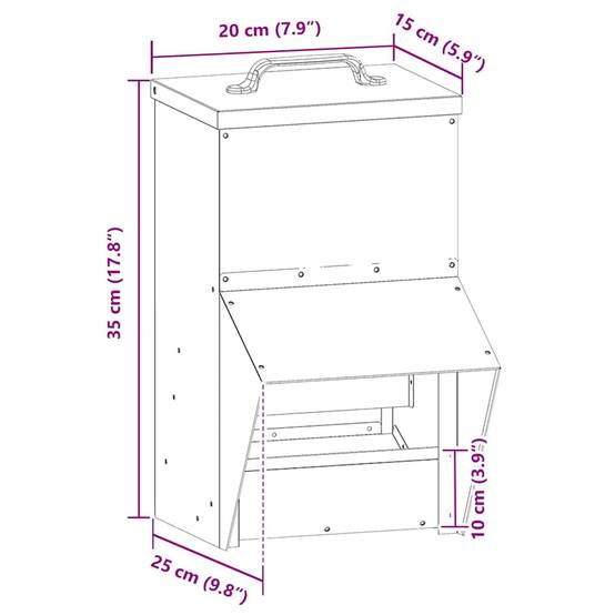 Petite Mangeoire Métal Volaille Portable 2kg Noir - ComfortXL Outdoor Living - Image 6