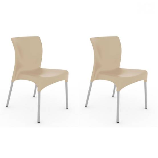Set 2 chaises intérieur, extérieur sable MOON garbar - Image 1