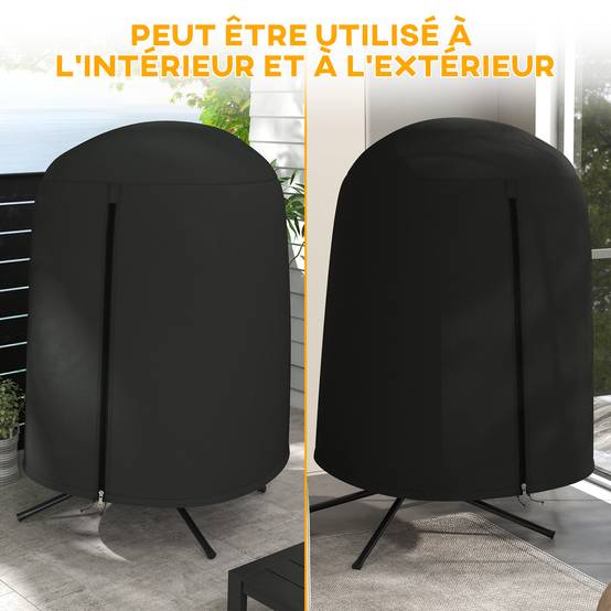 Housse de protection pour fauteuil suspendu de jardin, imperméable avec fermeture éclair, tissu Oxford Ø128 x 190H cm - Image 8