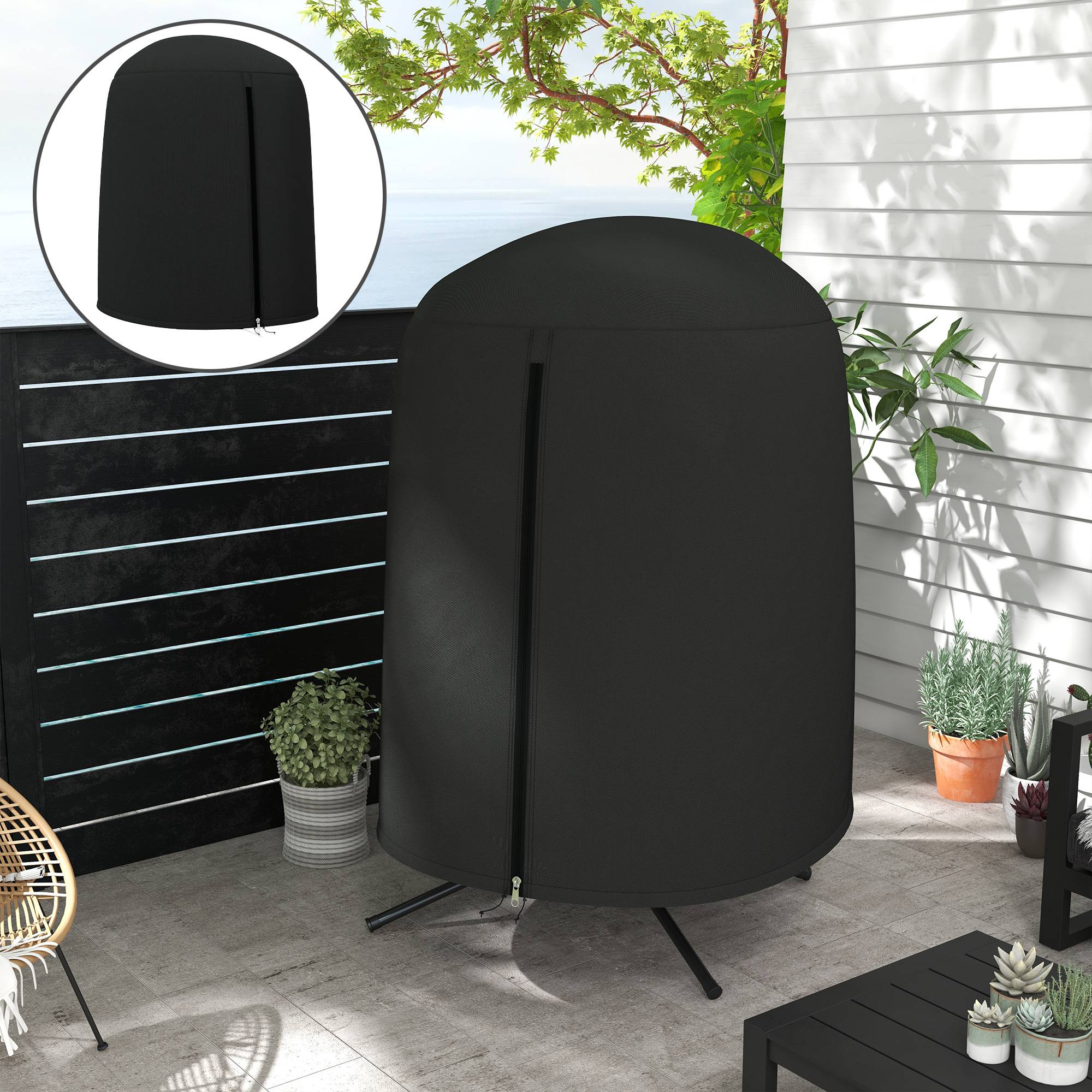 Housse de protection pour fauteuil suspendu de jardin, imperméable avec fermeture éclair, tissu Oxford Ø128 x 190H cm - Image 4