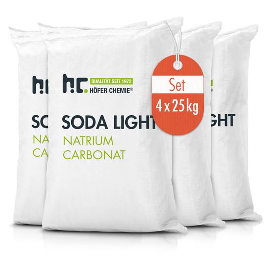 25 kg de carbonate de sodium (soude), qualité technique légère x 4 - Image 1