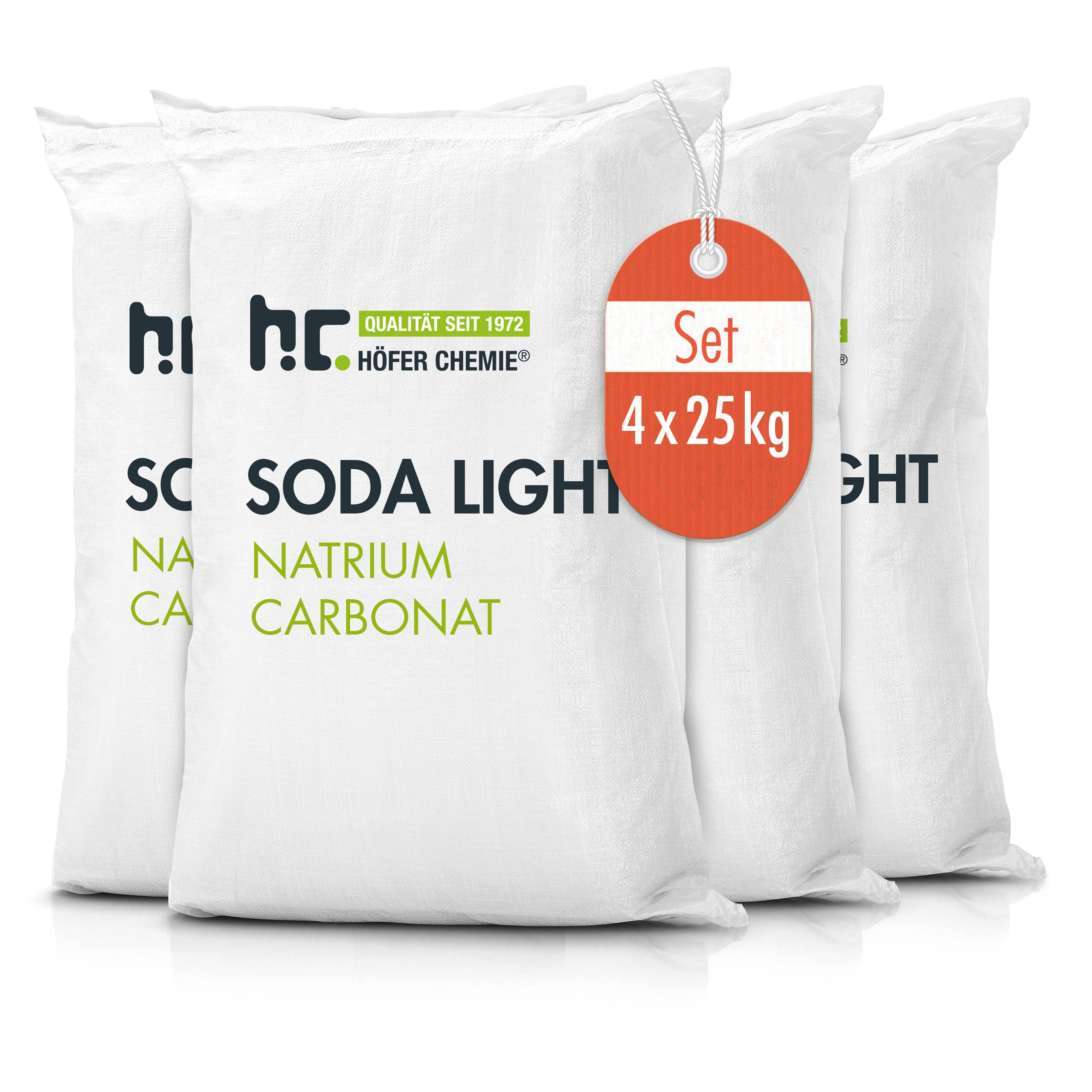 25 kg de carbonate de sodium (soude), qualité technique légère x 4