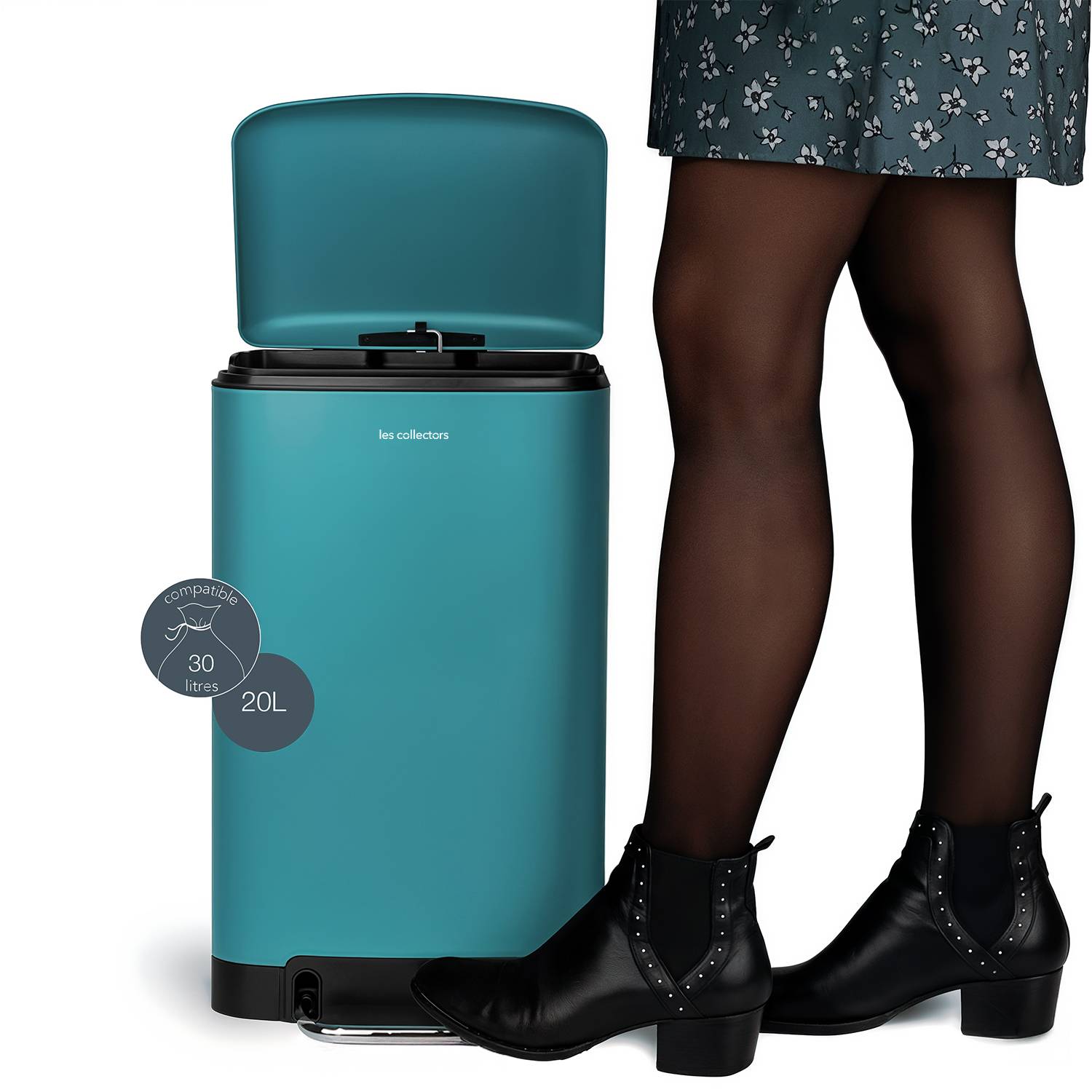 Les Collectors N°534 - Poubelle à pédale 20L, bleu azur - Image 6