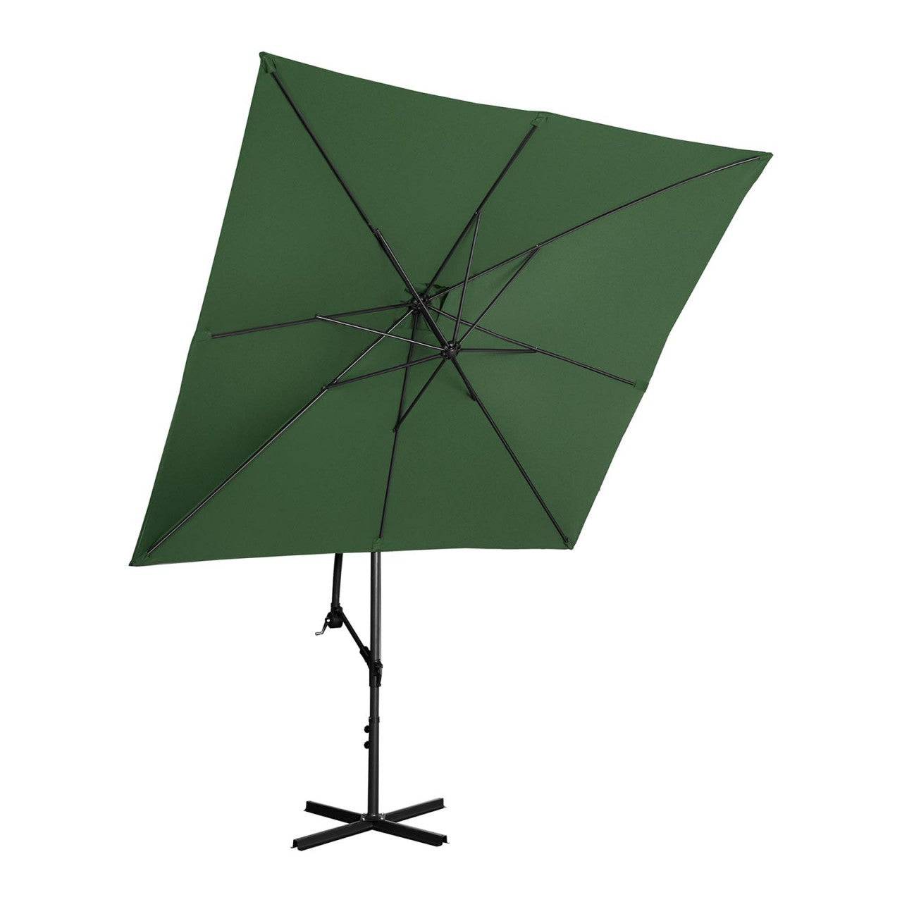 Helloshop26 - Parasol de jardin meuble abri terrasse carré 250 x 250 cm inclinable vert - Image 1