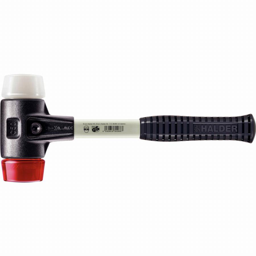 Maillet HALDER SIMPLEX Plastique / superplastique avec boîtier en fonte malléable renforcée et manche en fibre de verre - D=50 mm - 3767.050