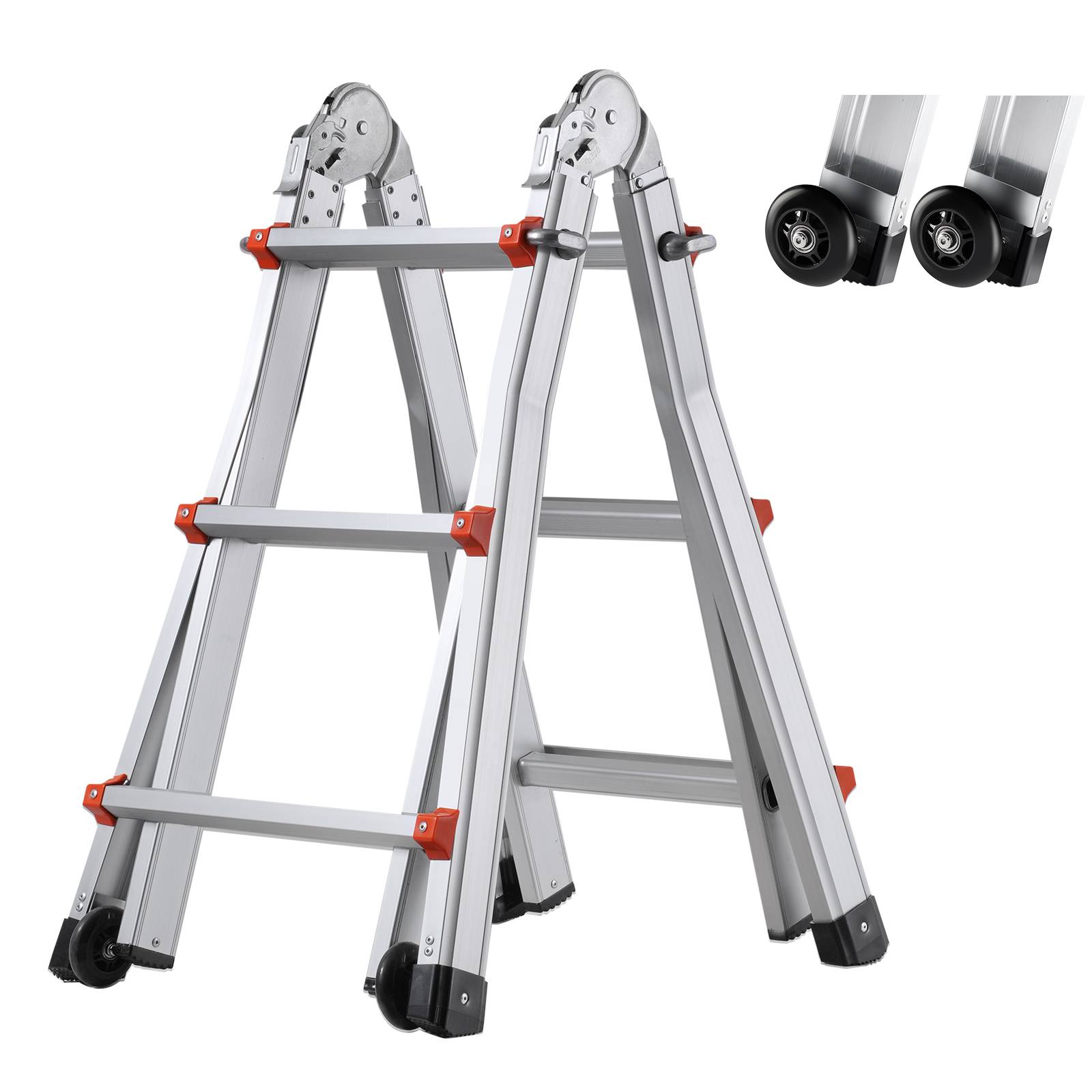 Vevor - VEVOR Échelle télescopique A 9,5', alu, pliable, charge 330lb, int/ext, camping-car - Image 1
