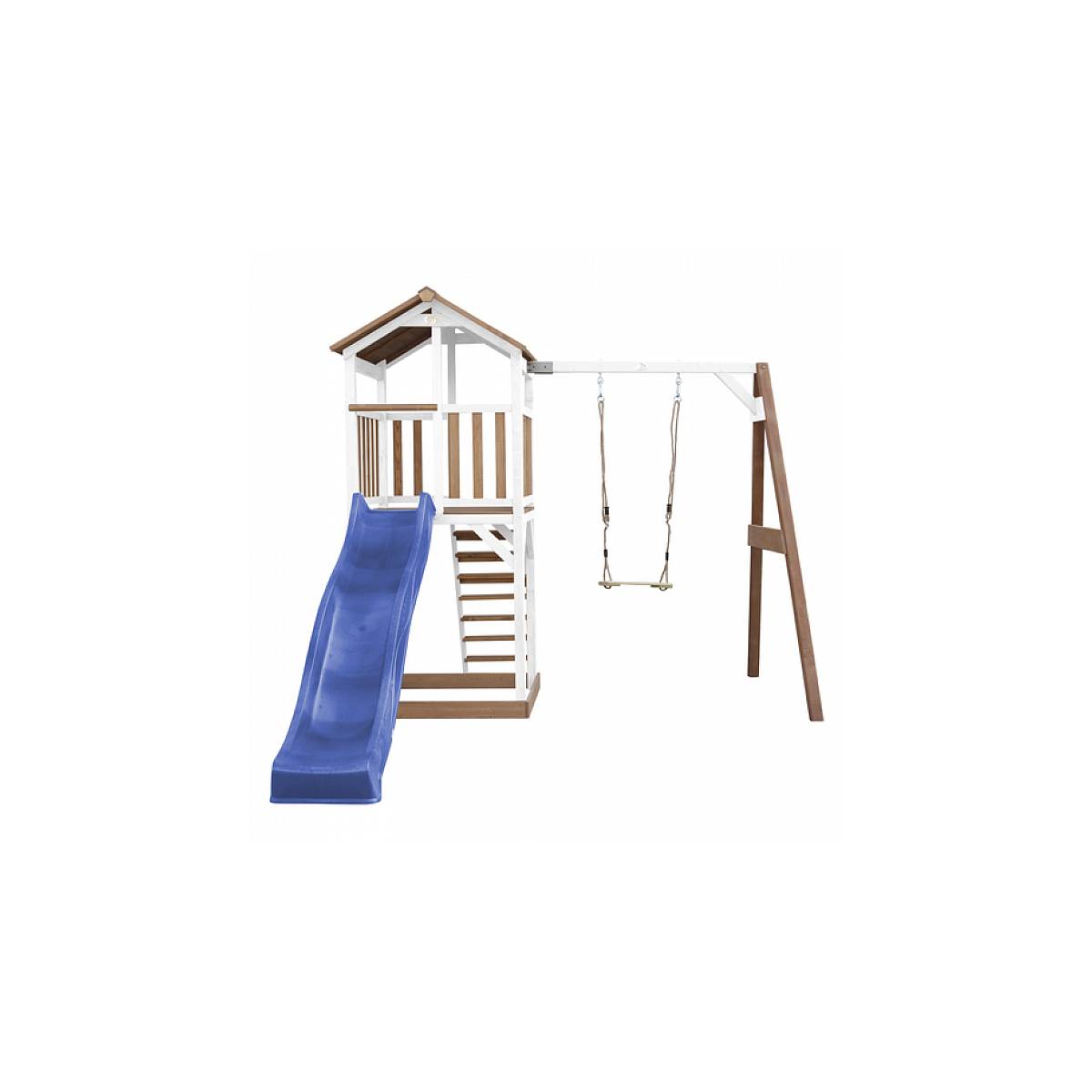 Tour de Jeux AXI Beach Tower avec Balançoire et Toboggan - Marron, Blanc et Bleu - Image 3