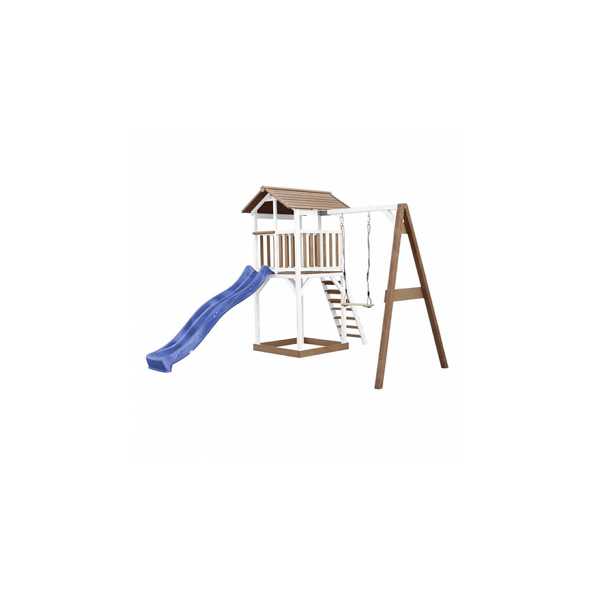 Tour de Jeux AXI Beach Tower avec Balançoire et Toboggan - Marron, Blanc et Bleu - Image 2