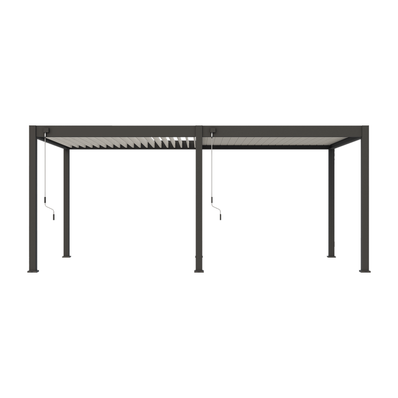 Ombrea - Pergola bioclimatique Ombréa autoportante VS - 3x6M bicolore + 2 stores anthracites - Image 6