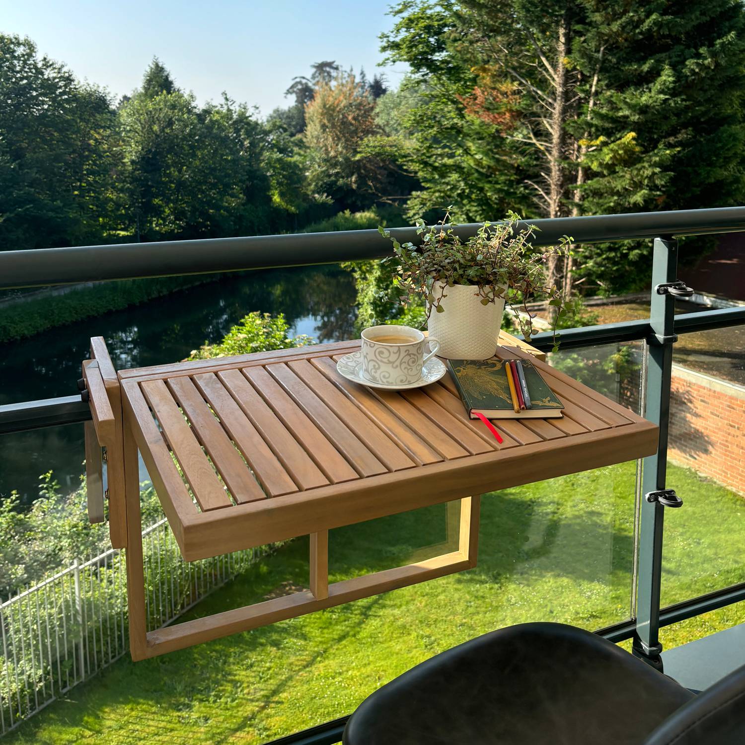 Happy Garden - Table de balcon rabattable en acacia SUMBA - HAPPY GARDEN - Image 2