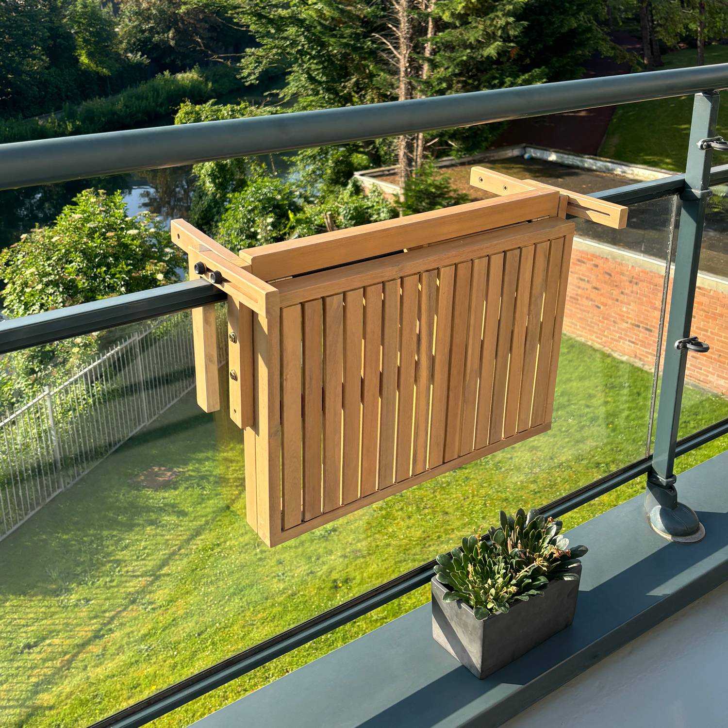 Happy Garden - Table de balcon rabattable en acacia SUMBA - HAPPY GARDEN - Image 6