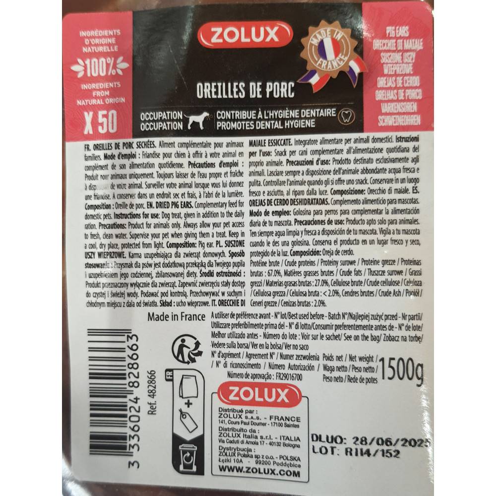 Zolux - Friandises 50 Oreilles de porc pour chien - Image 4