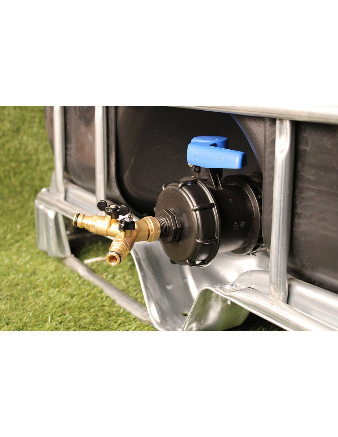 Raccord cuve S100X8 - 2 voies 3/4'' laiton - Nez (type Gardena) - Image 2