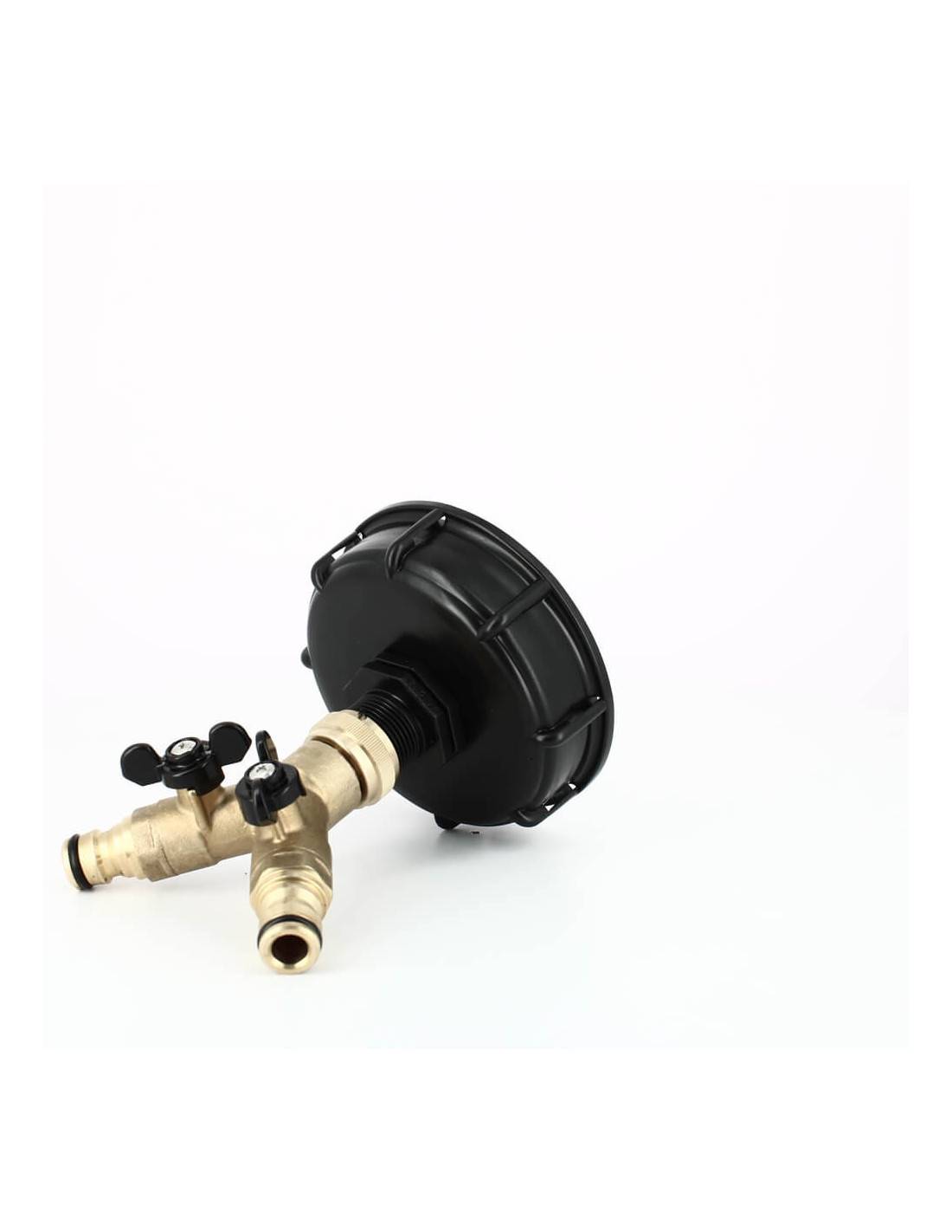 Raccord cuve S100X8 - 2 voies 3/4'' laiton - Nez (type Gardena) - Image 3