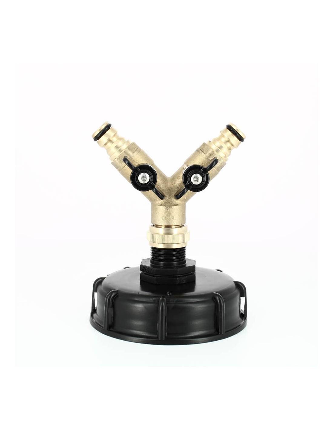 Raccord cuve S100X8 - 2 voies 3/4'' laiton - Nez (type Gardena) - Image 1