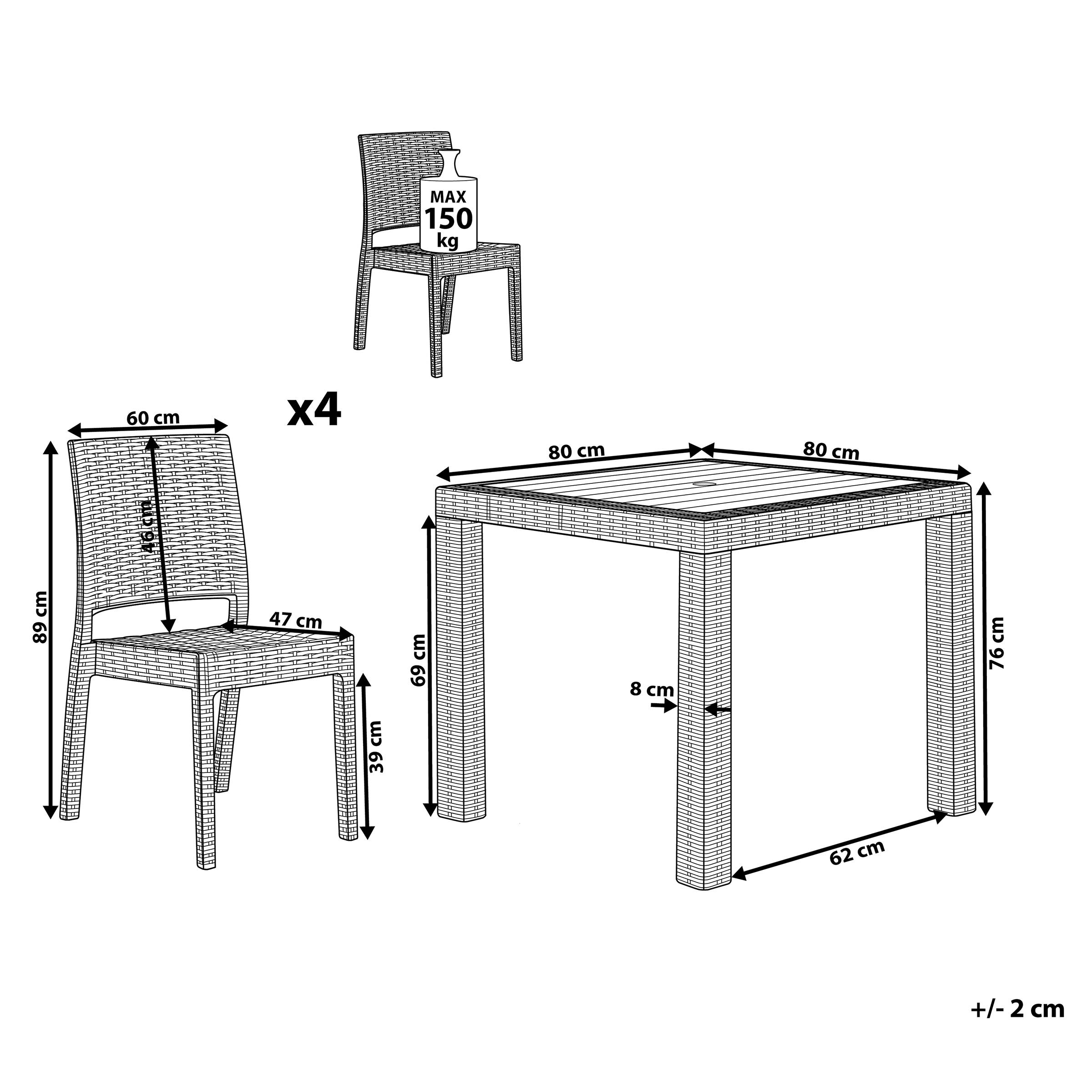 Beliani - Set de salle à manger Matière synthétique Gris graphite FOSSANO Beliani - Image 2