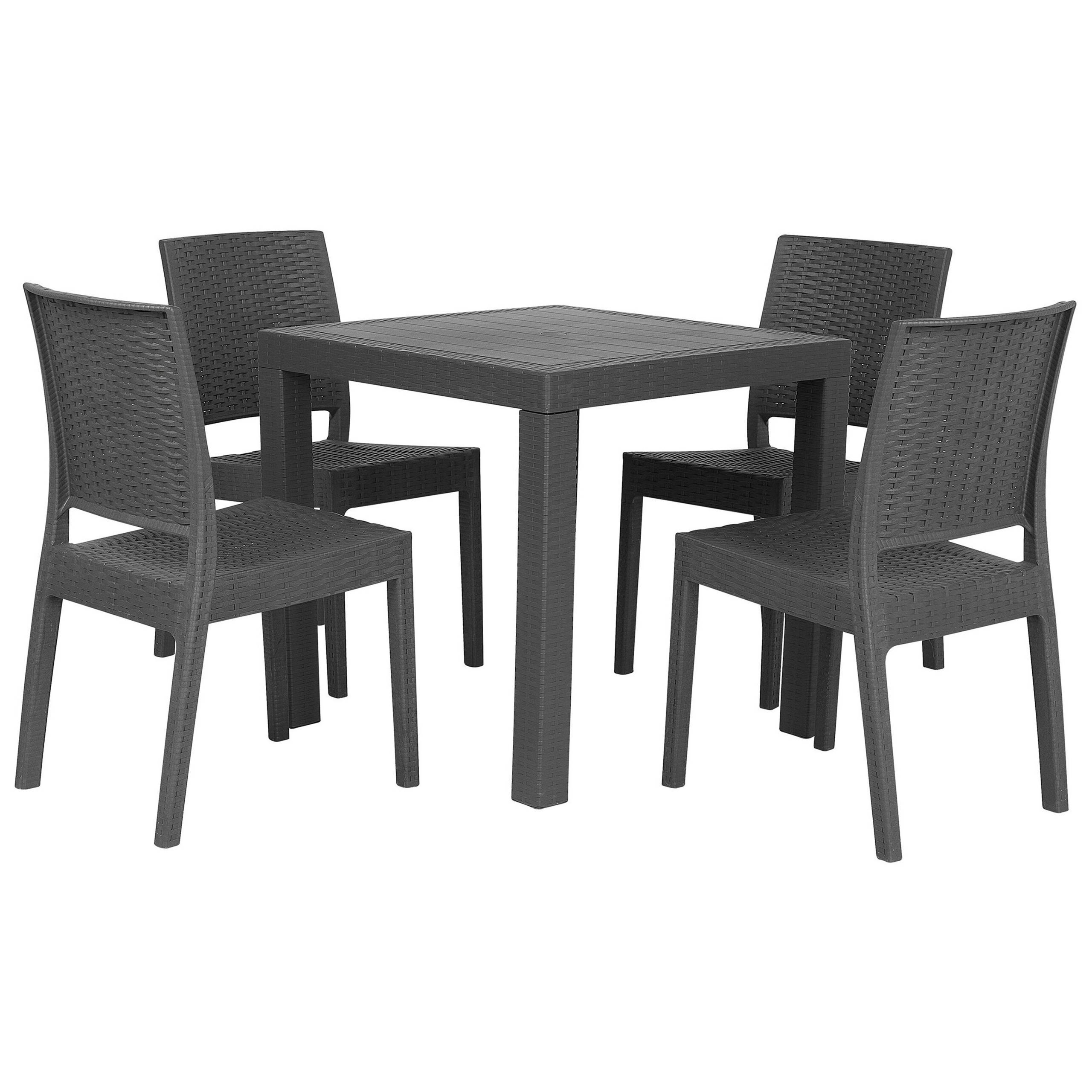 Beliani - Set de salle à manger Matière synthétique Gris graphite FOSSANO Beliani - Image 1