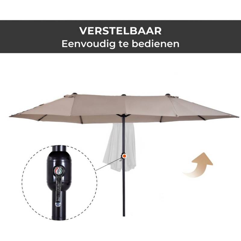 Parasol double 3x1,5xH2,17m gris anthracite - 153106 - Image 3