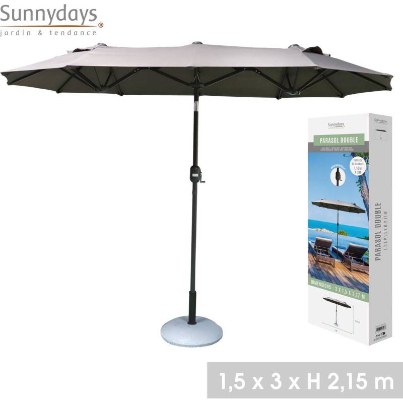 Parasol double 3x1,5xH2,17m gris anthracite - 153106 - Image 8