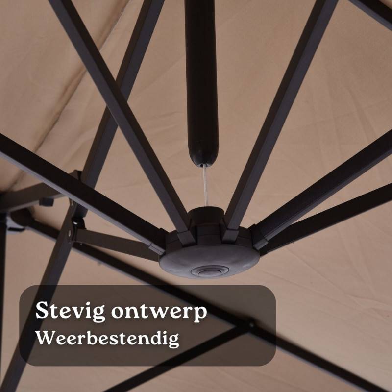 Parasol double 3x1,5xH2,17m gris anthracite - 153106 - Image 5