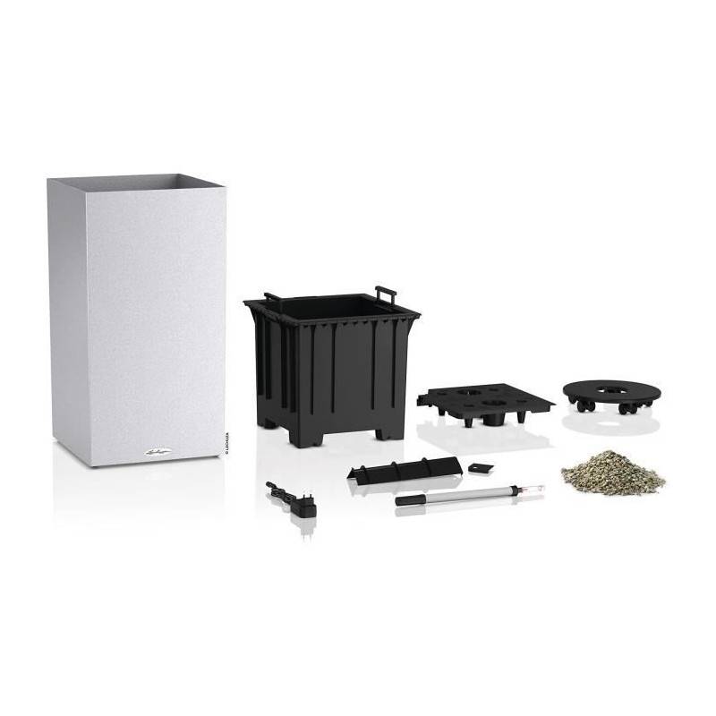 Lechuza - Pot De Fleur Lechuza Canto Stone Colonne 40 - Kit Complet Led, Blanc Quartz - Image 2