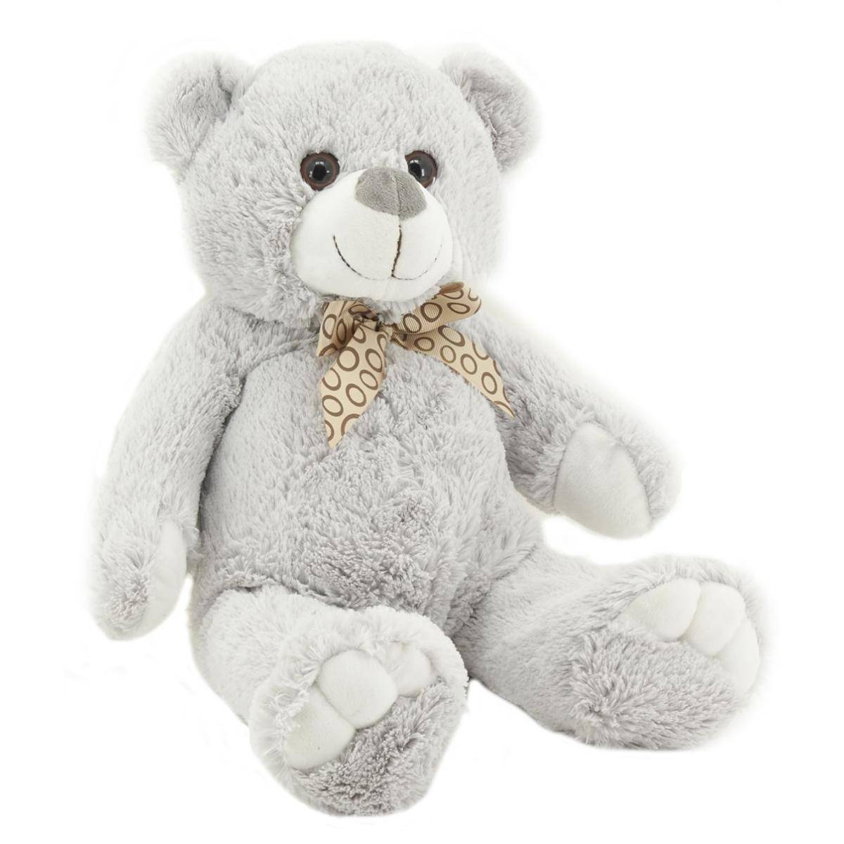 Aubry Gaspard - Peluche ours en acrylique gris 20 cm - Image 1
