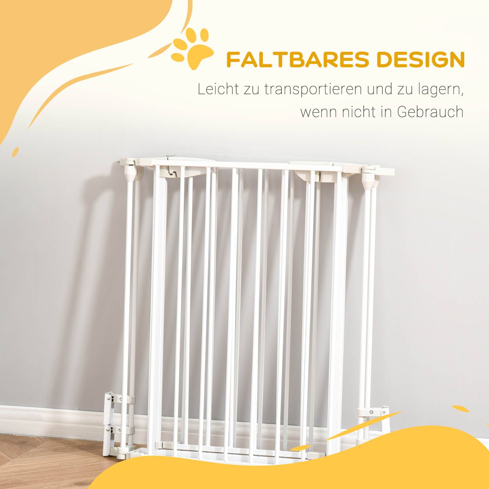 Barrière Sécurité Chien Métal Pliable 3 Panneaux Protection Escalier Cheminée 180cm Blanc - ComfortXL Pet Living - Image 6