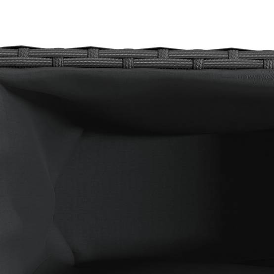 Jardinière | Pot de fleurs | Cache-pot | Bac à fleurs avec 2 pots noir 90x20x40 cm résine tressée - Image 9