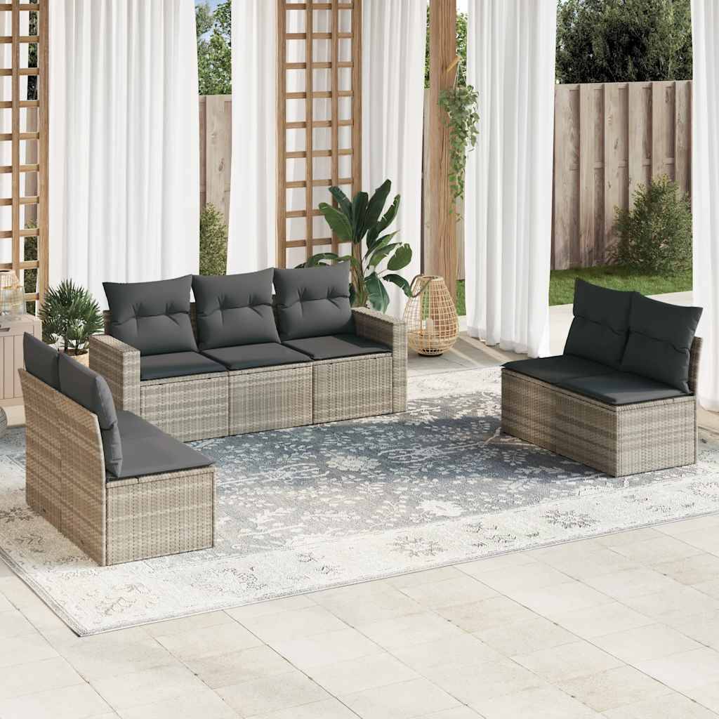 Vidaxl - Salon de jardin avec coussins 7 pcs gris clair résine tressée vidaXL 3251169 - Image 1