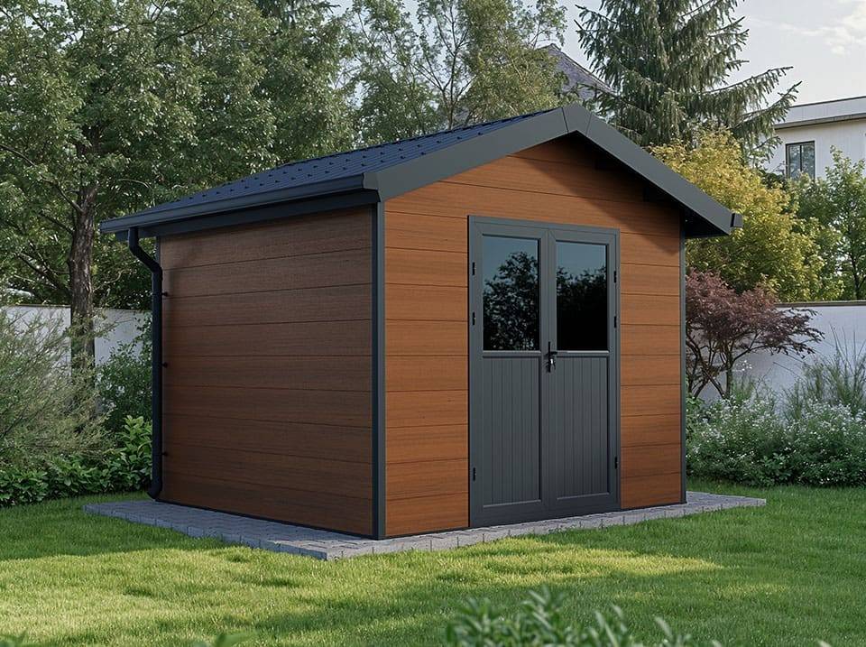 Abri de Jardin Composite ISORA - 9m2 Brun - Cabane Atelier / Abri Velo - Image 1