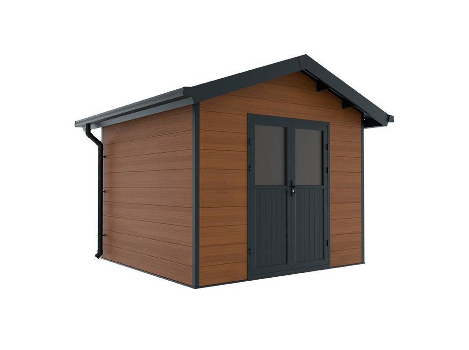 Abri de Jardin Composite ISORA - 9m2 Brun - Cabane Atelier / Abri Velo - Image 2