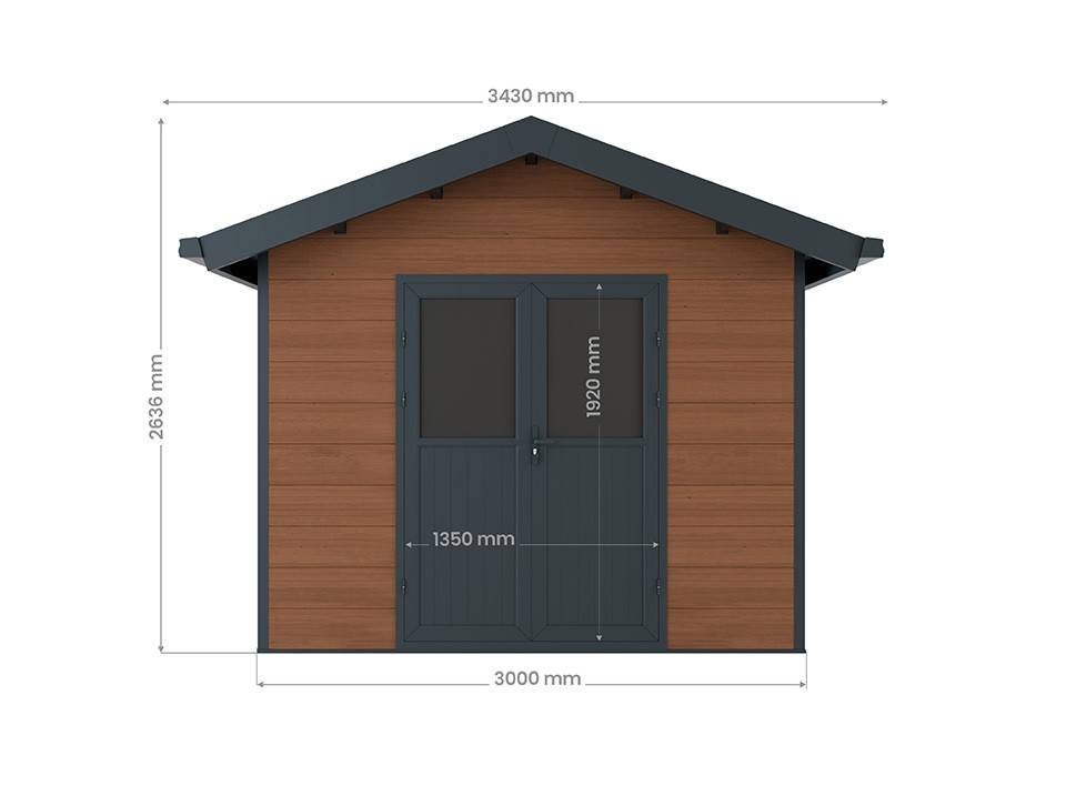 Abri de Jardin Composite ISORA - 9m2 Brun - Cabane Atelier / Abri Velo - Image 3