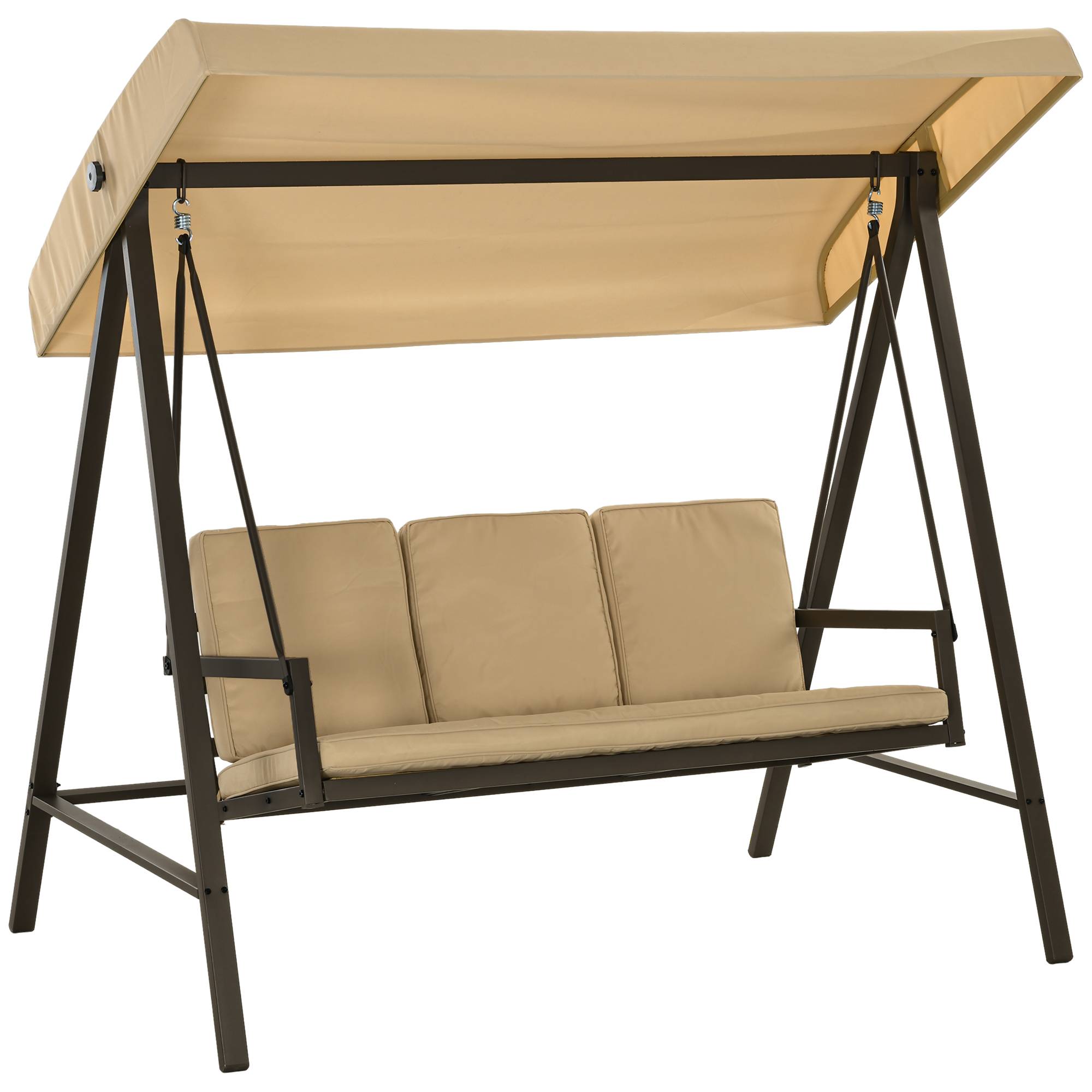 Balançoire Jardin 2 Places Outsunny – Bois Massif Blanc, 117x69x60 Cm, Résistante Aux Intempéries