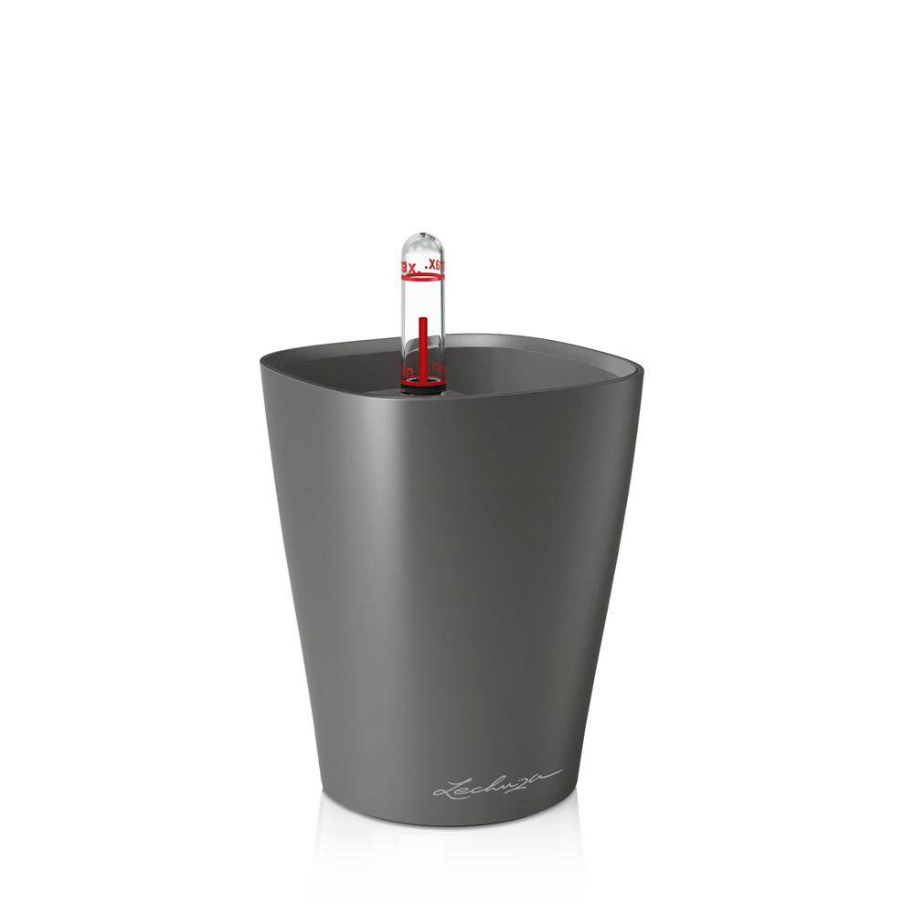 Lechuza - Pot de table Mini Deltini -Kit Complet, anthracite métallisé Ø 10 x 13 cm Lechuza - Image 1