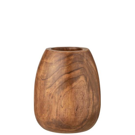 Pot en bois de paulownia brun 32x32x42cm - J-Line - Image 1