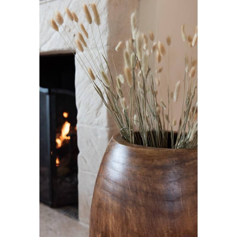 Pot en bois de paulownia brun 32x32x42cm - J-Line - Image 2