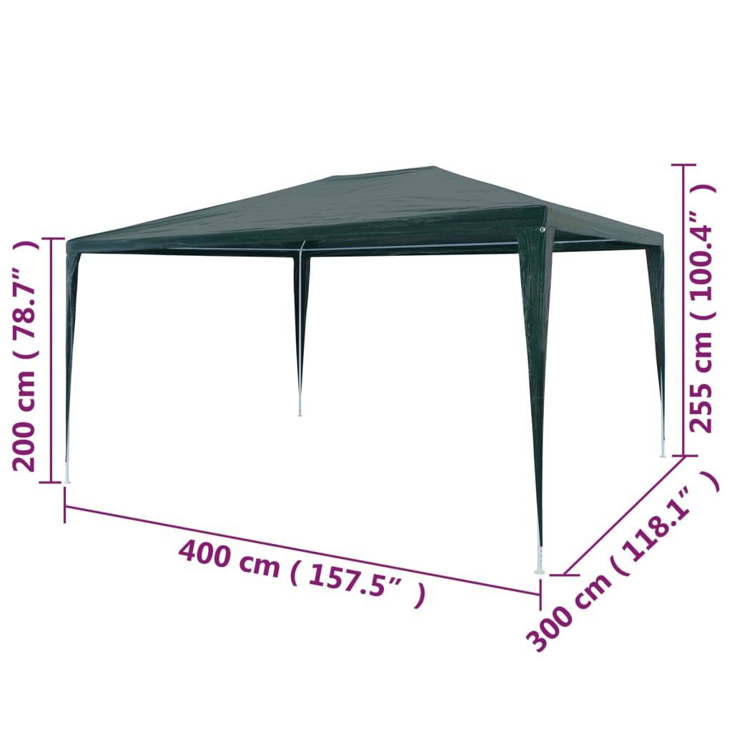 Maison Chic - Tente de réception - Tonnelle de jardin - Barnum 3x4 m PE Vert - MEUBLE PRO - Image 6