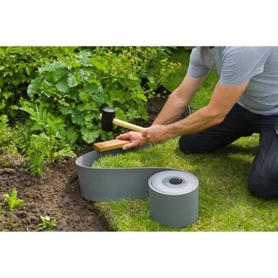 Bordure de jardin en polypropylene NATURE - Epaisseur 3 mm - H 15 cm x 10 m - Gris - Image 5