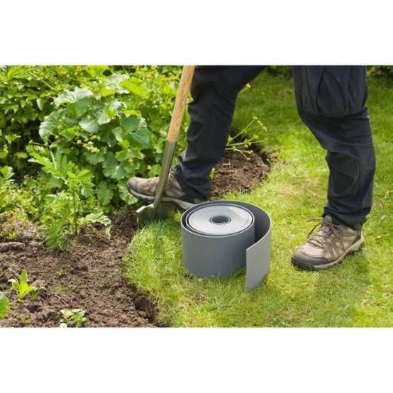 Bordure de jardin en polypropylene NATURE - Epaisseur 3 mm - H 15 cm x 10 m - Gris - Image 3