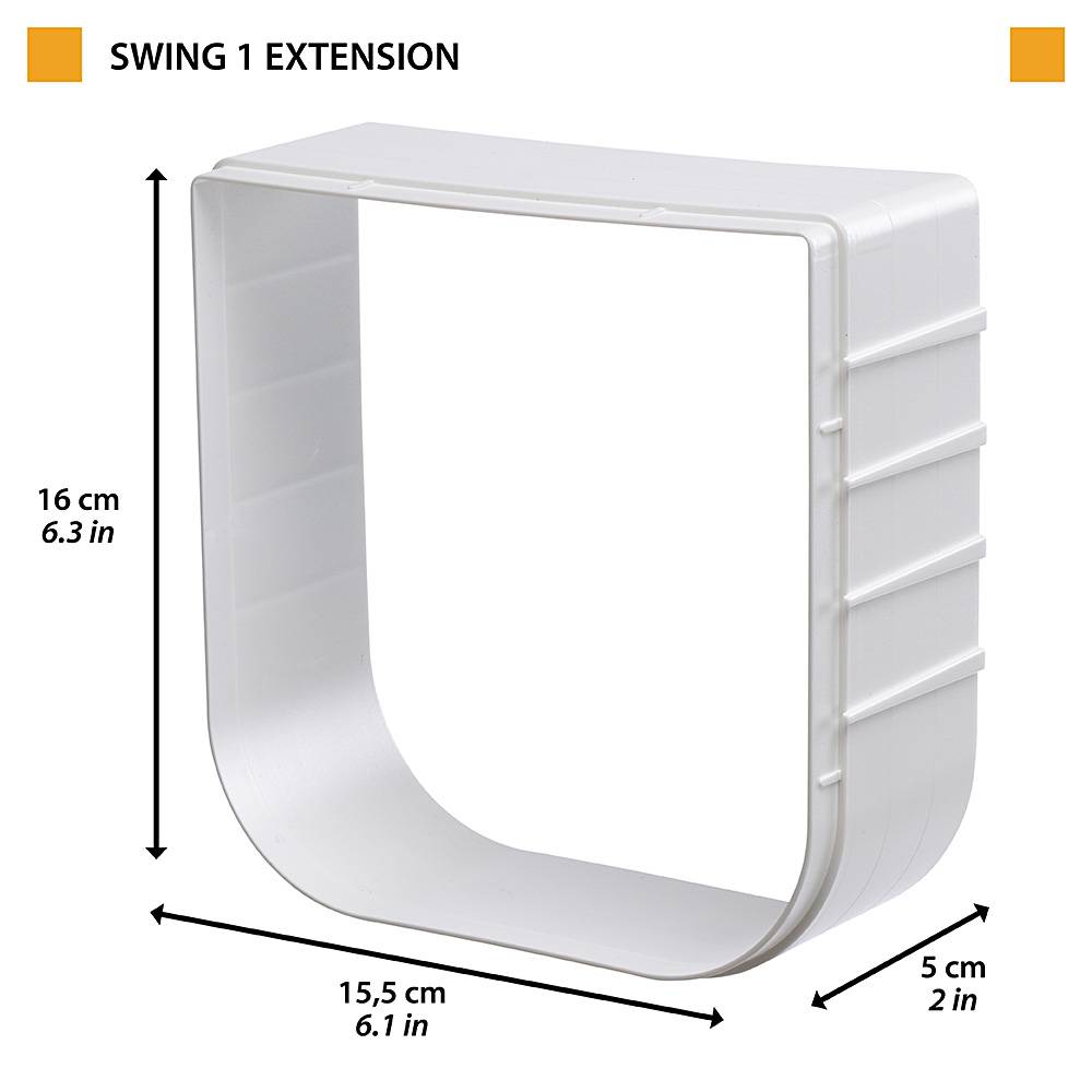 Ferplast - Ferplast Extension pour porte pour petits chiens et chats chatière basculante SWING 1 EXTENSION, 15,5 x 5 x h 16 cm, profondeur 5 cm, Blanche - Image 2